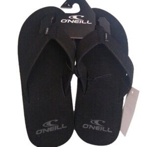 O'Neill Phluff Daddy Black Flip Flop, Size 6 Sandals MEN's SIZING